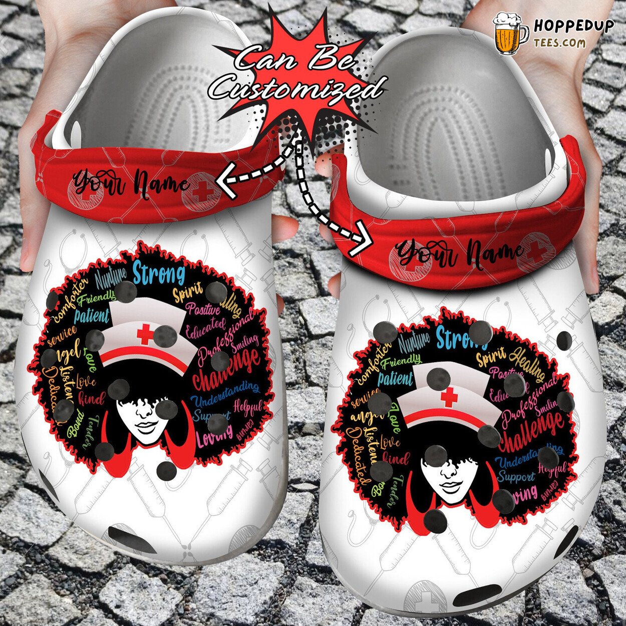 Personalized Nurse Black Woman Theme Comfortable Clogs Professional Shoes