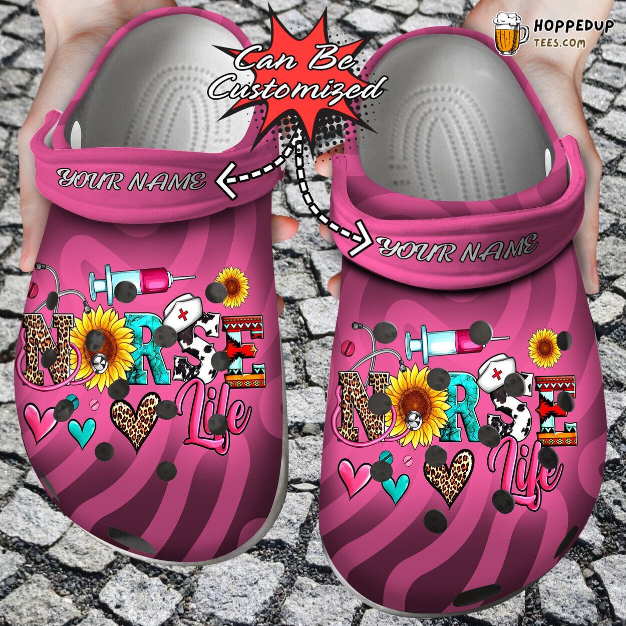 Personalized Nurse Life Theme Comfortable Clogs Healthcare Professional Shoes