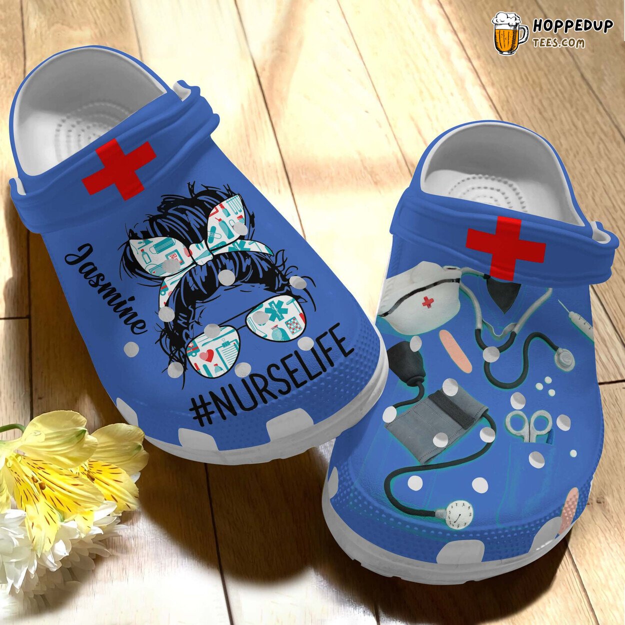 Personalized Nurse Shoes Messy Hair Outdoor Birthday Gift Comfortable Clogs