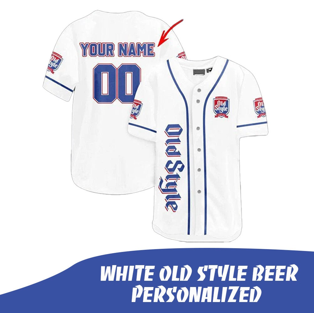 Personalized Old Style White Beer Baseball Jersey HU