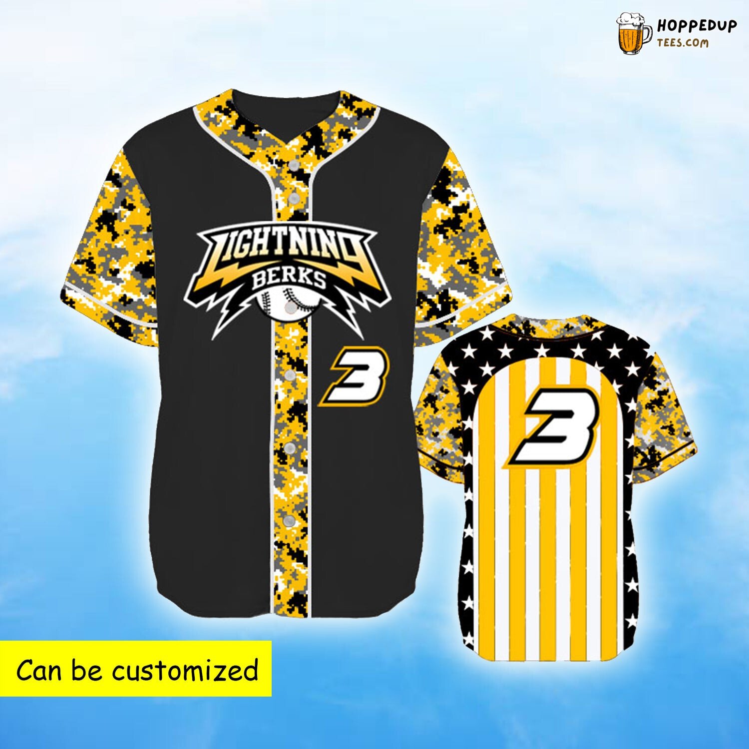 Personalized Only In America Yellow Camo Baseball Tee Jersey Shirt Printed 3D