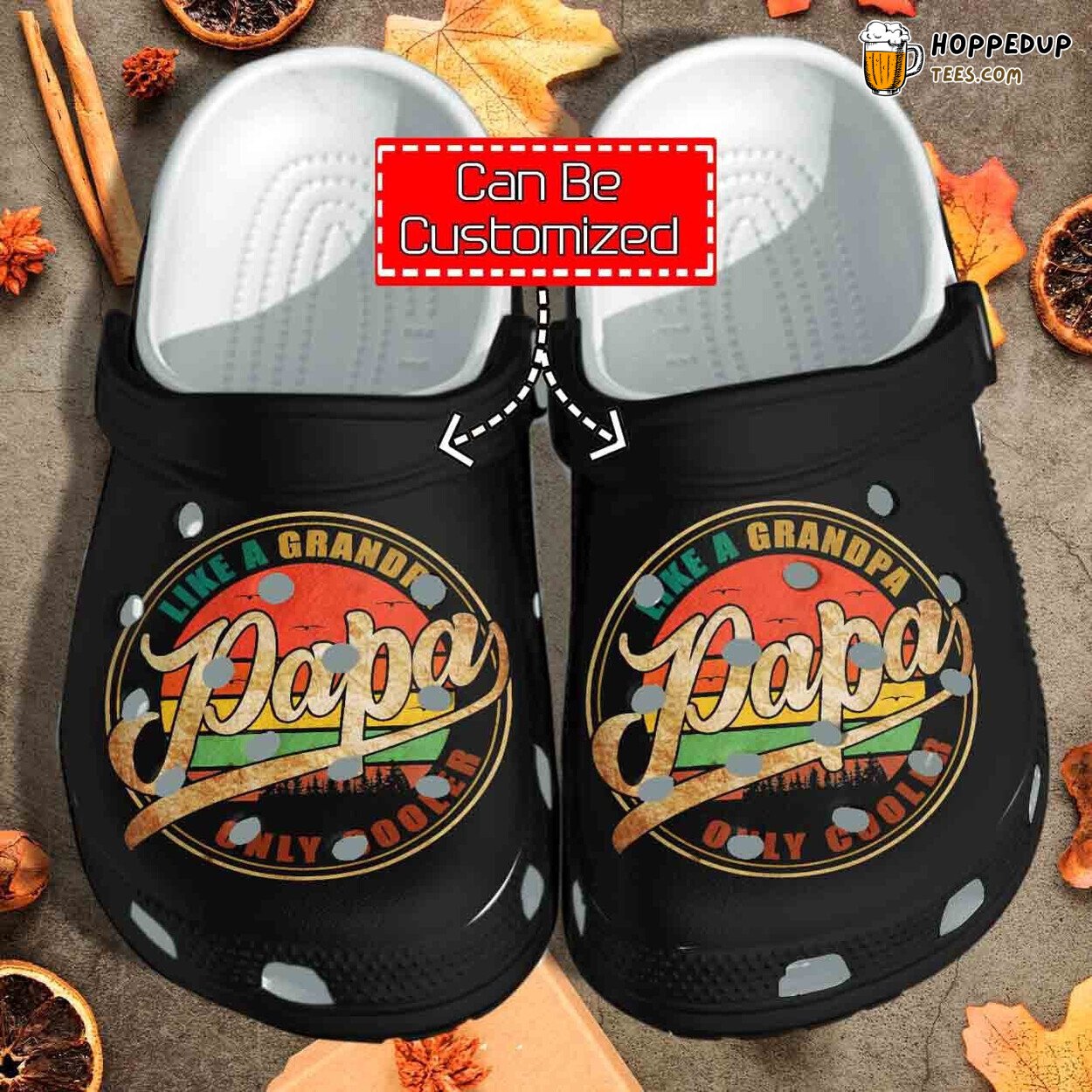 Personalized Papa Grandpa Cooler Father Day Custom Comfortable Clogs