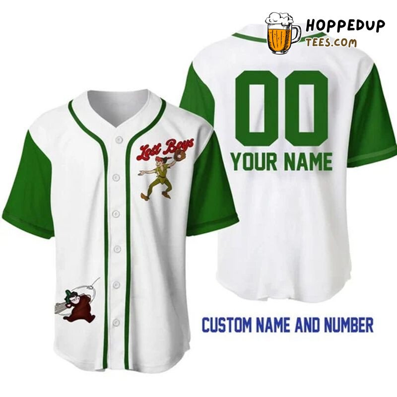 Personalized Peter Pan Lost Boys All Over Print Baseball Jersey White Unisex Jersey Shirt