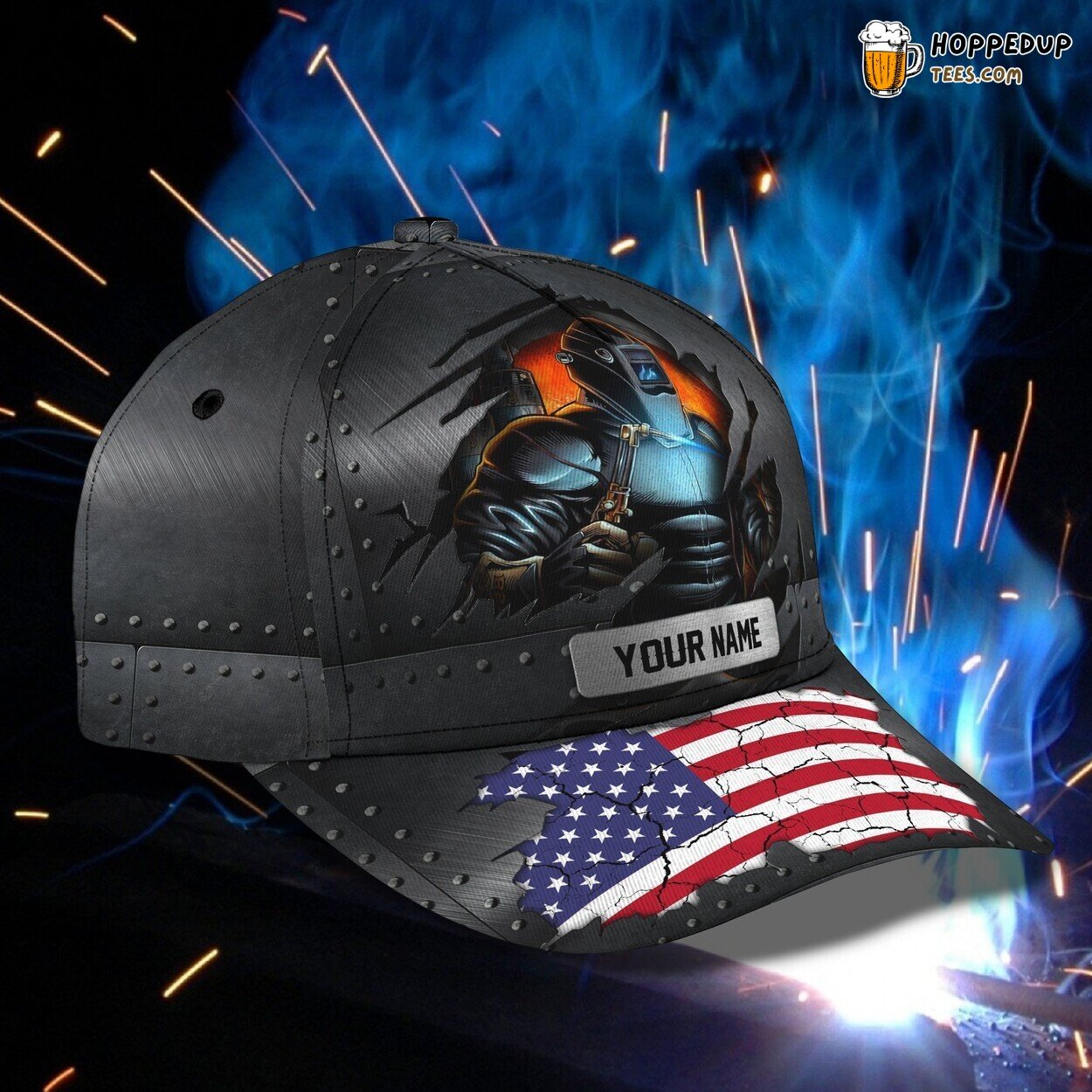 Personalized Proud Welder Cap Usa Flag Design Welding Baseball Unique Hat Wear