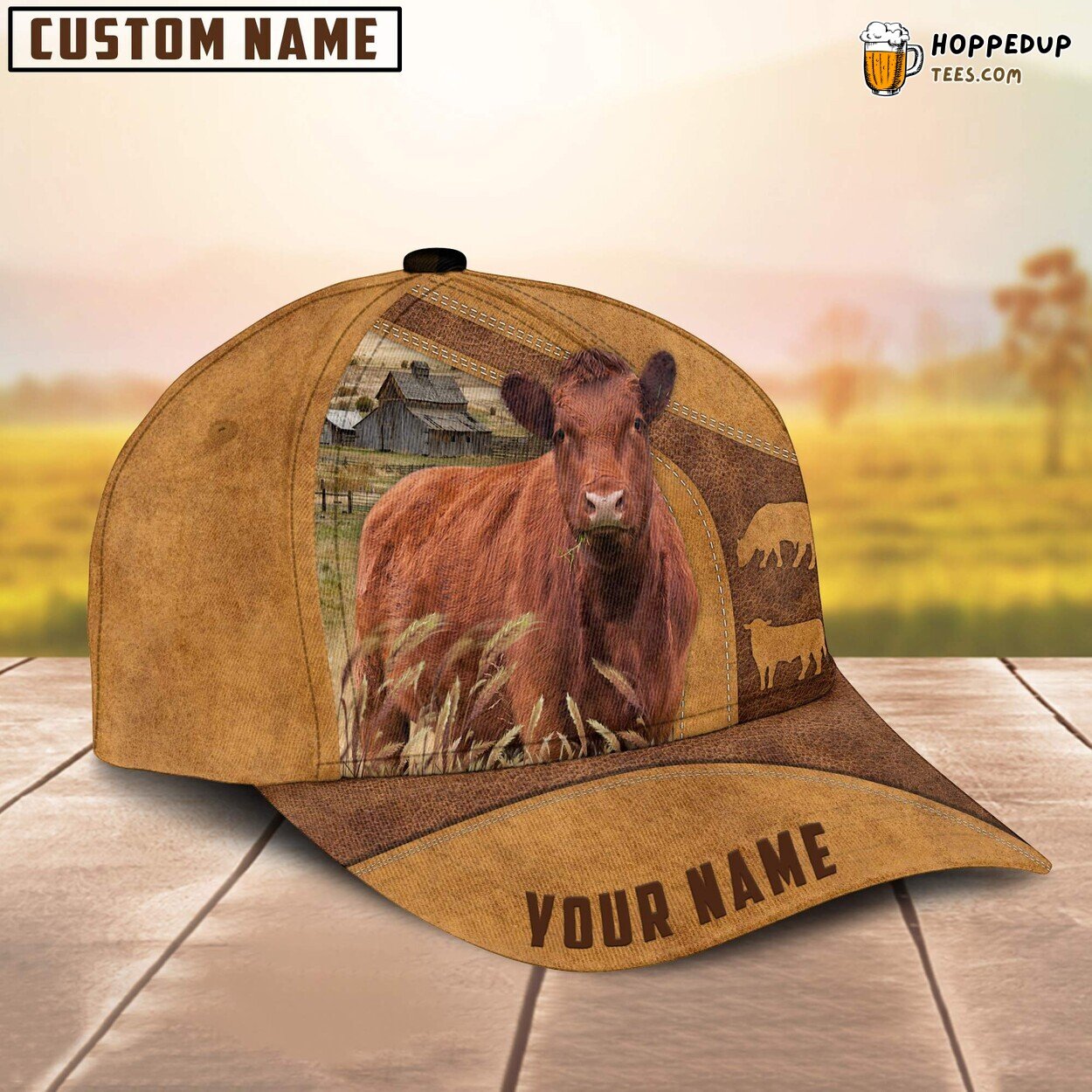 Personalized Red Angus Cattle Cap Farm Baseball Farmer Lover Design