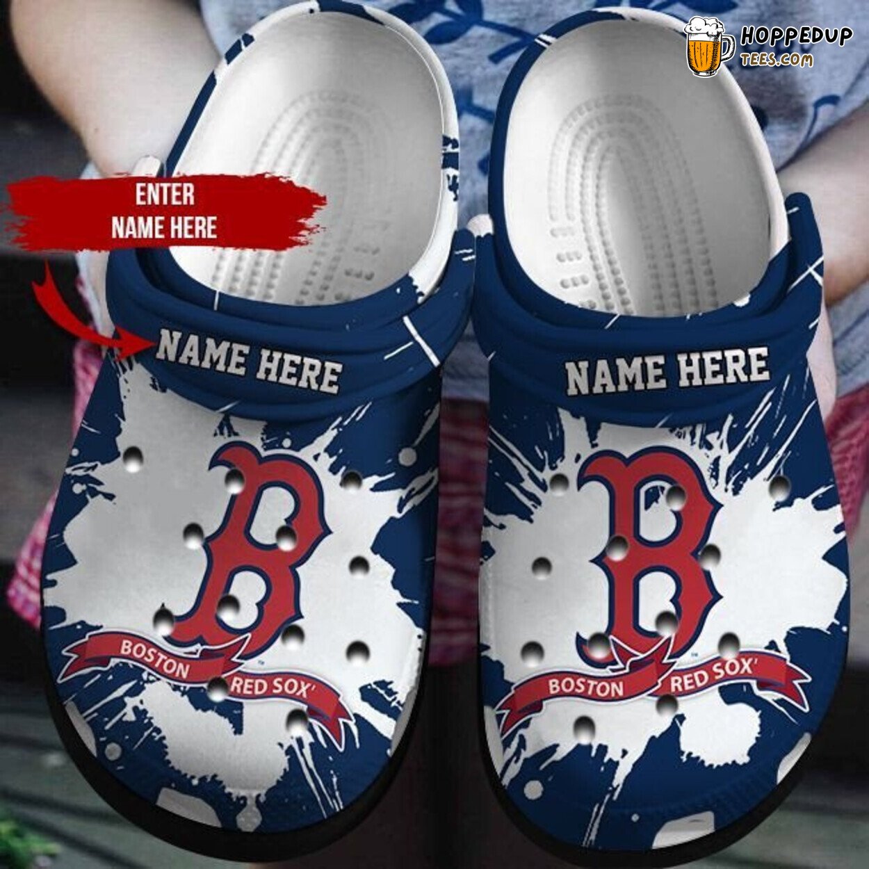 Personalized Red Themed Durable Stylish Crocbland Clog Shoes