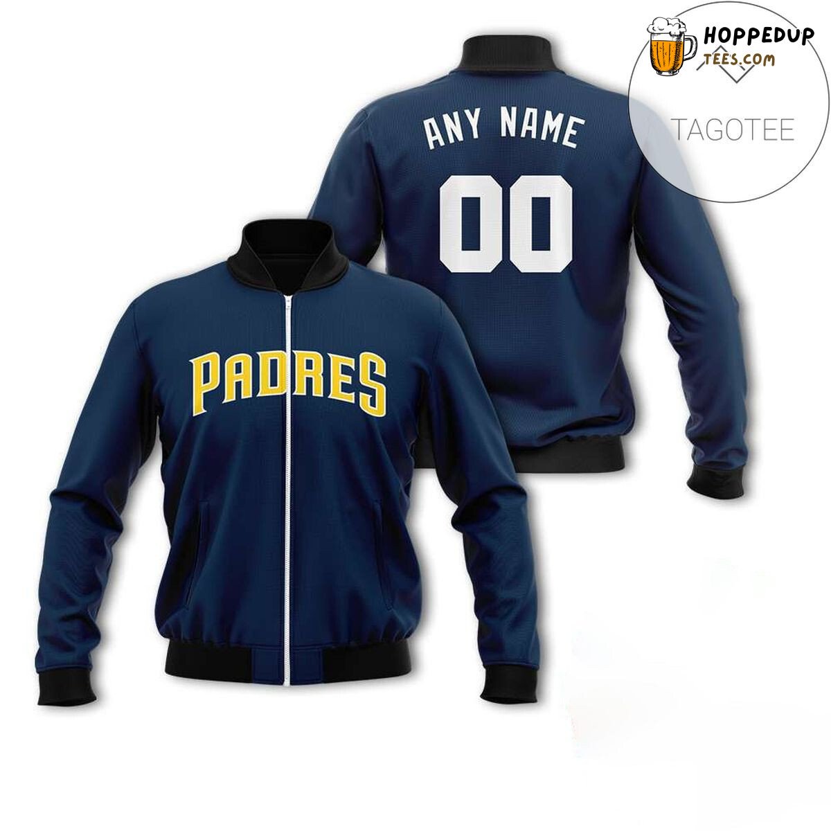 Personalized San Diego Padres MLB Navy Bomber Jacket with Name