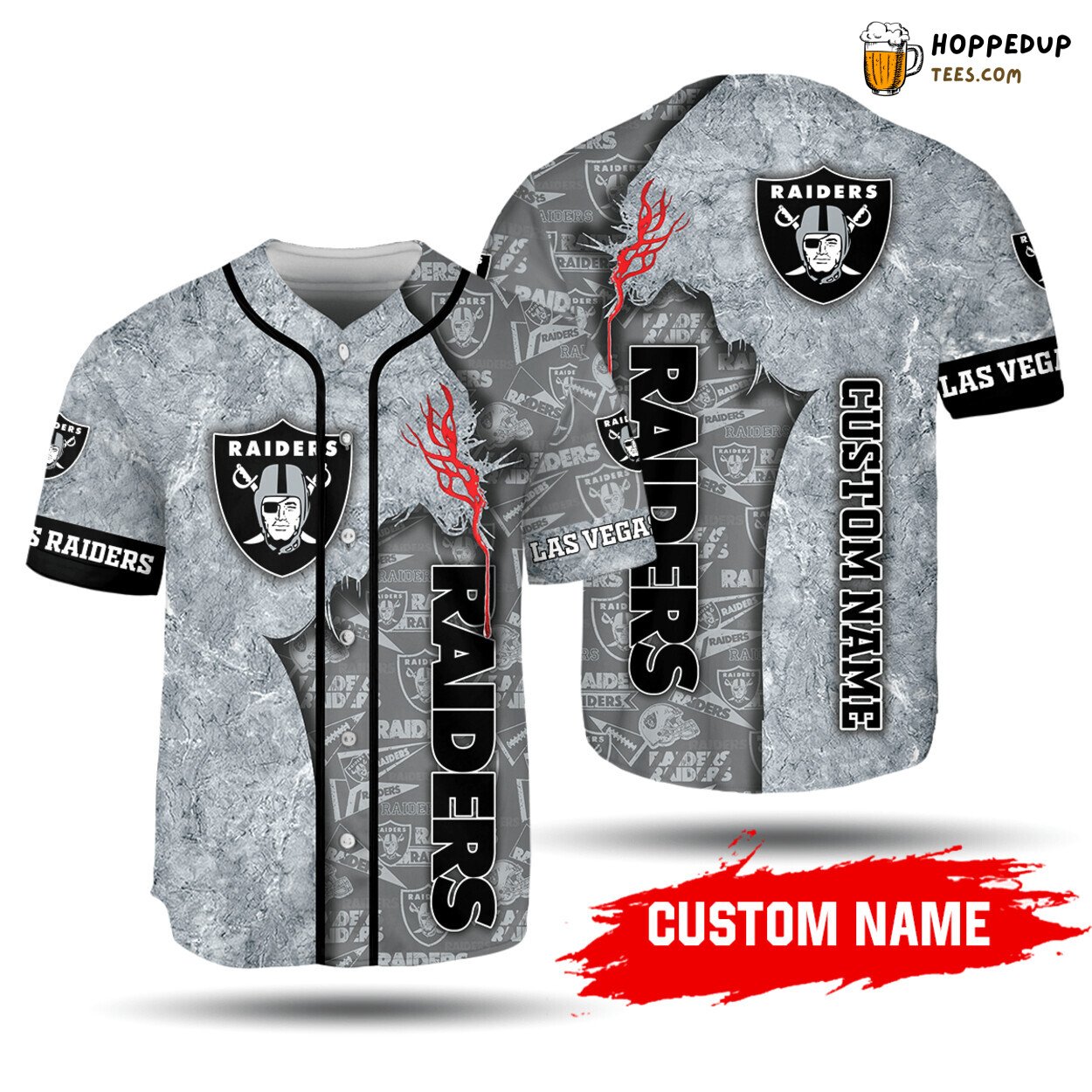 Personalized Silver Raiders NFL Unisex Baseball Jersey Las Vegas Spirit