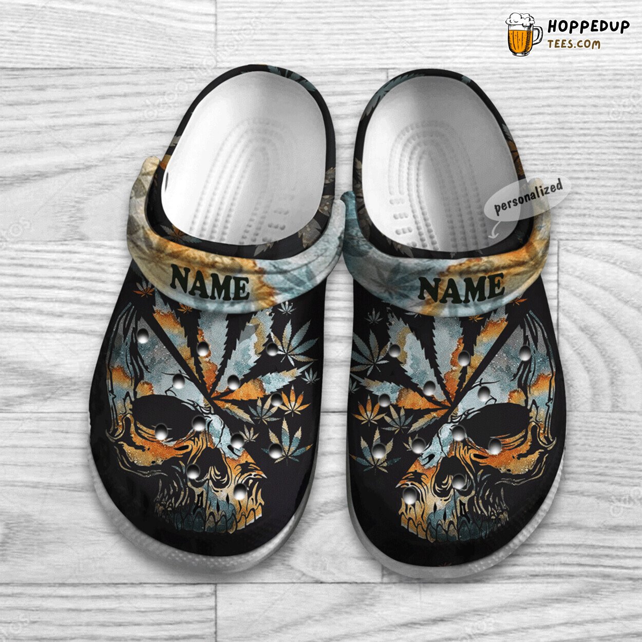 Personalized Skull Weed Cannabis Theme Men Women 420 Gifts Shoes