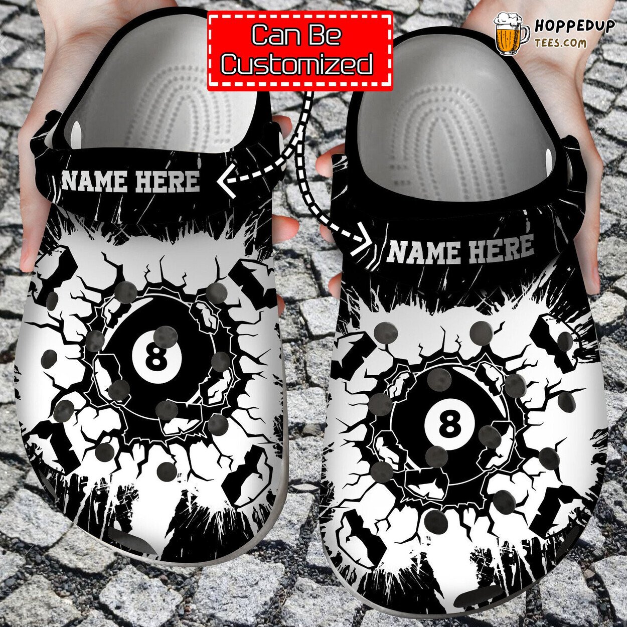 Personalized Smashing Billiards Theme Comfortable Clogs Sports Shoes
