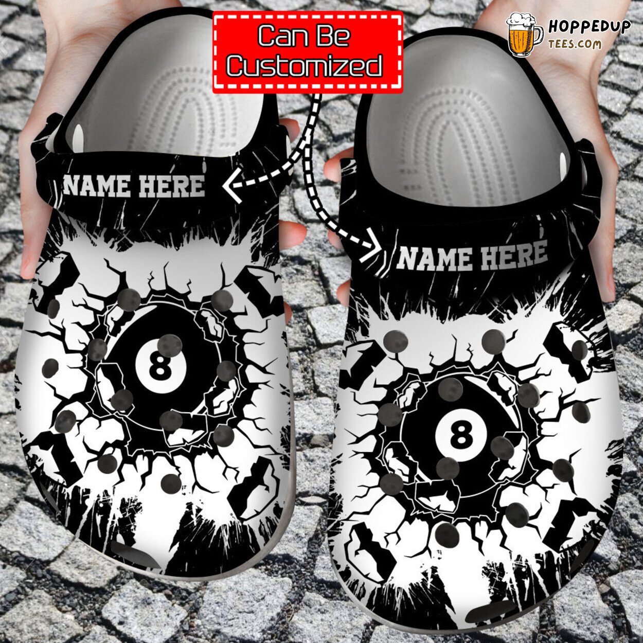 Personalized Smashing Billiards Theme Unique Comfortable Clog Shoes