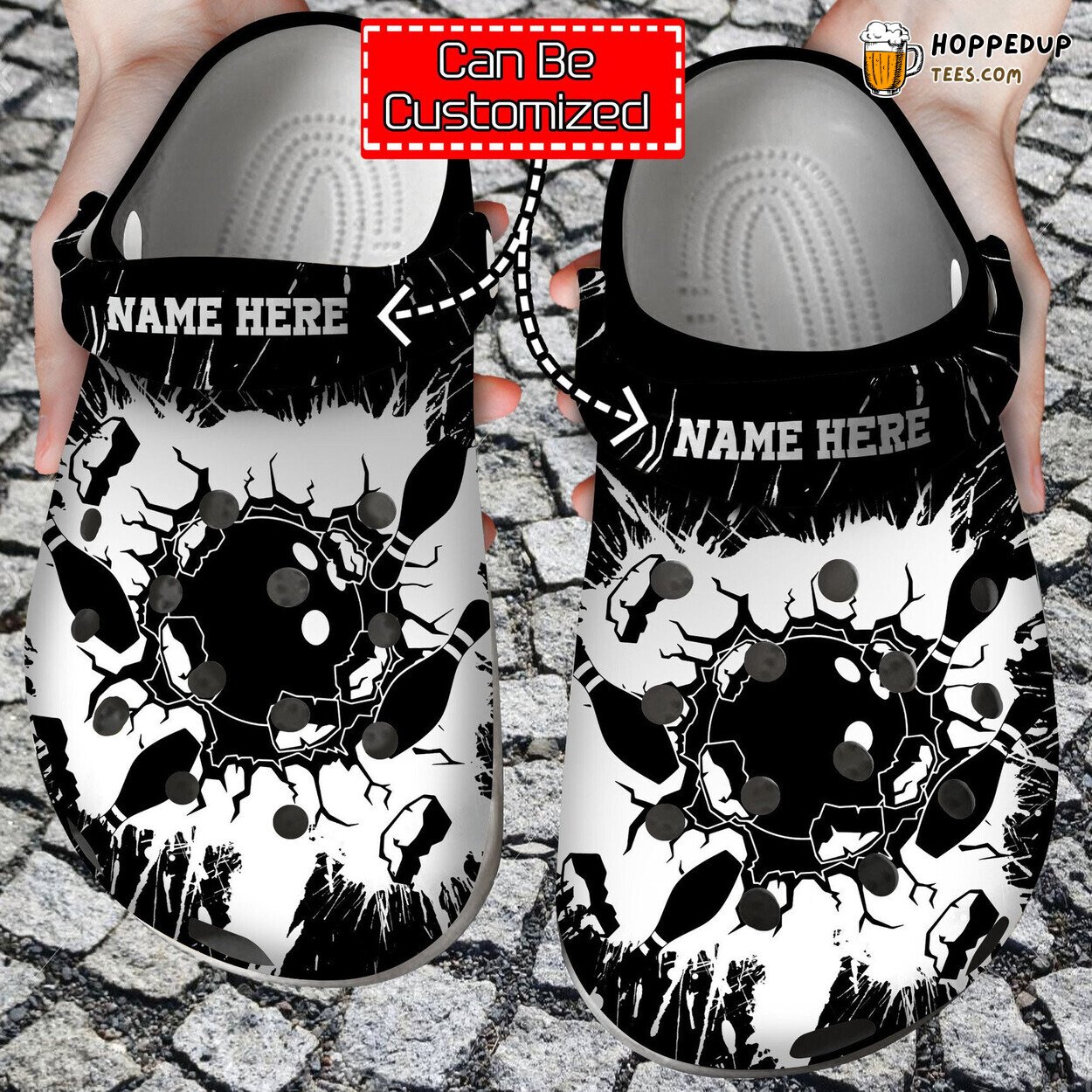 Personalized Smashing Bowling Theme Comfortable Clogs Sports Inspired