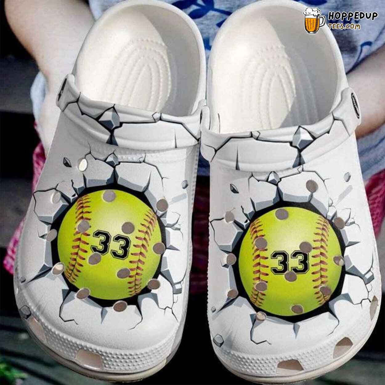 Personalized Softball Broken Themed Comfortable Unique Clog Shoes Design