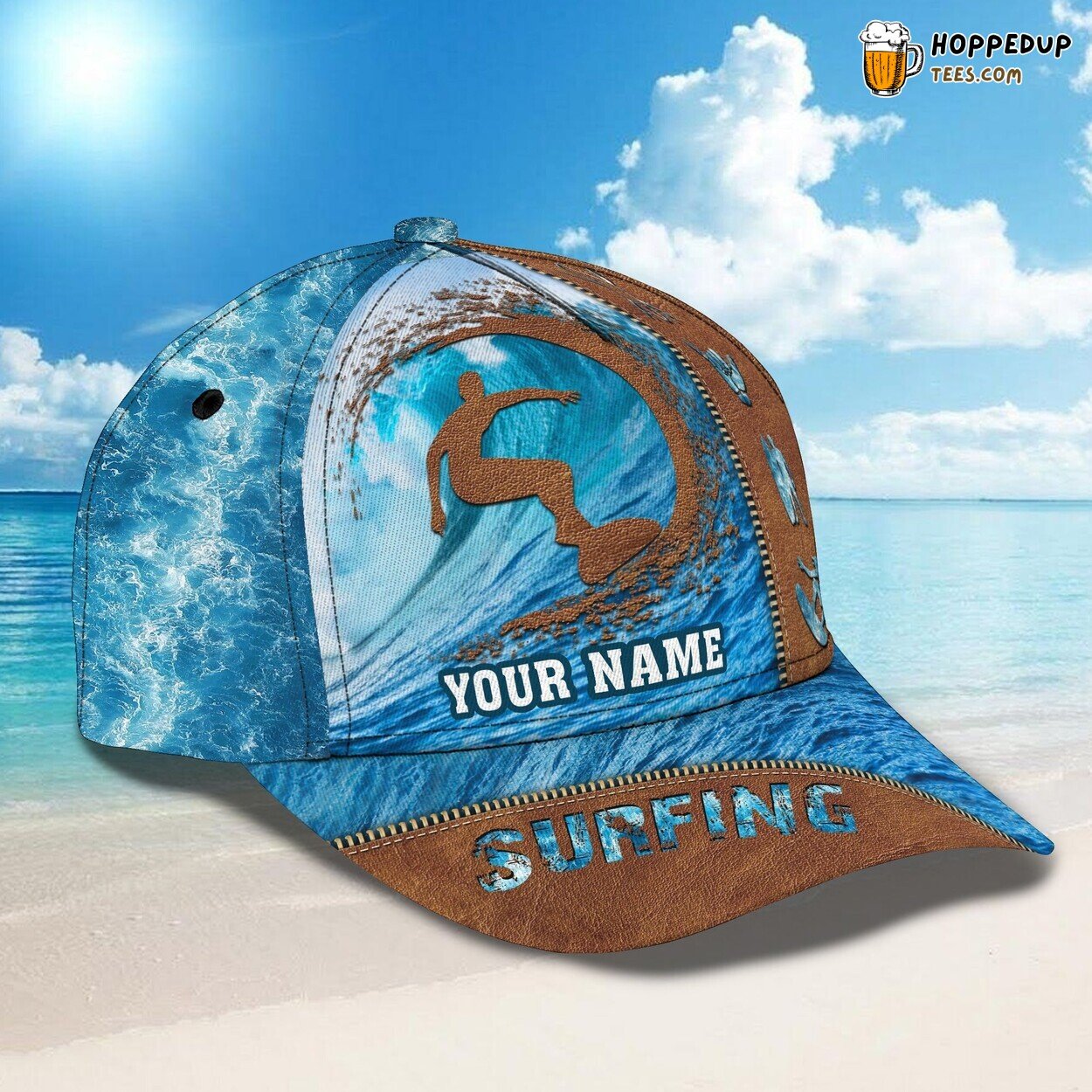 Personalized Surfing Waves Classic Cap 3D Unique Custom Beach Adventure
