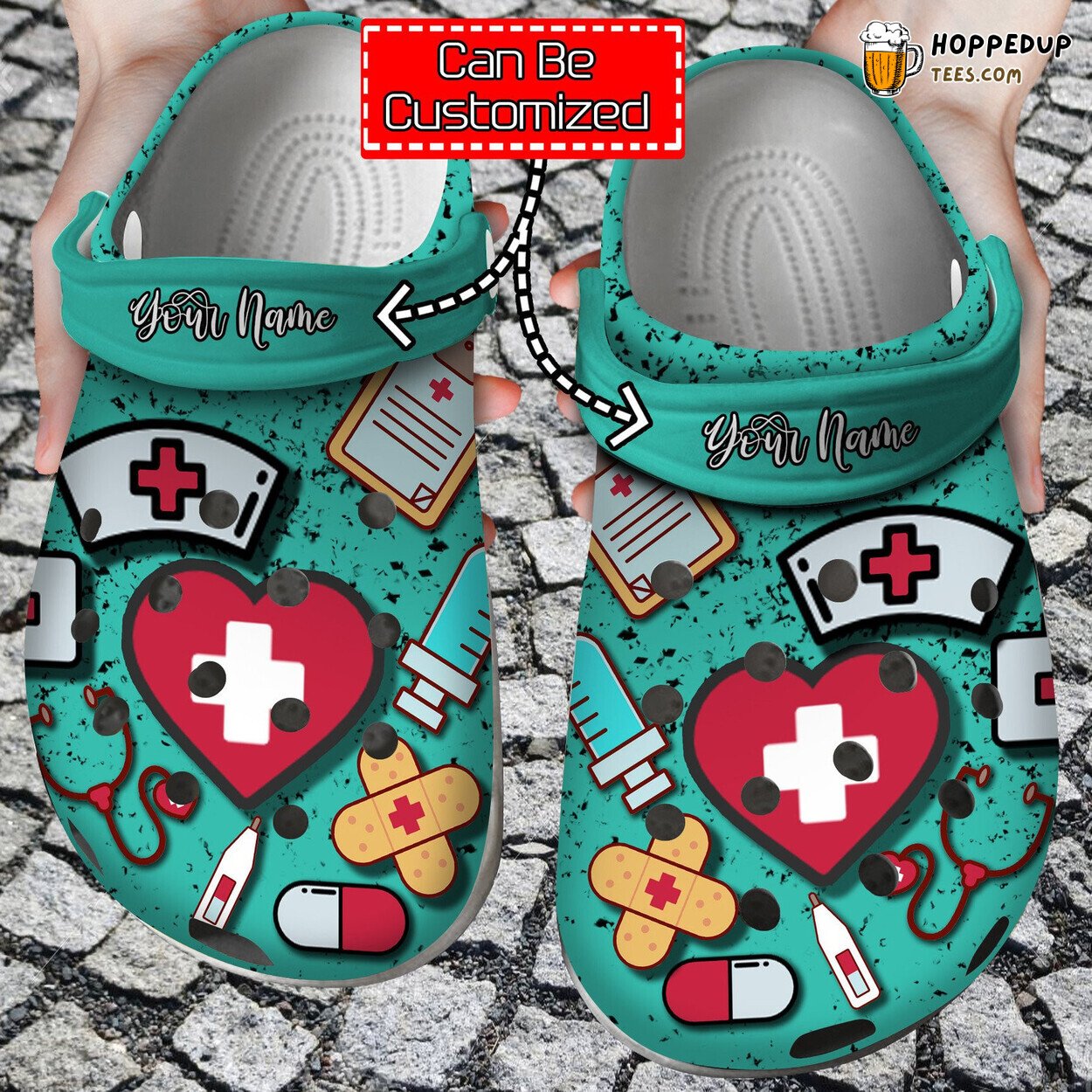 Personalized Symbols Nurse Theme Comfortable Clogs Healthcare Shoes