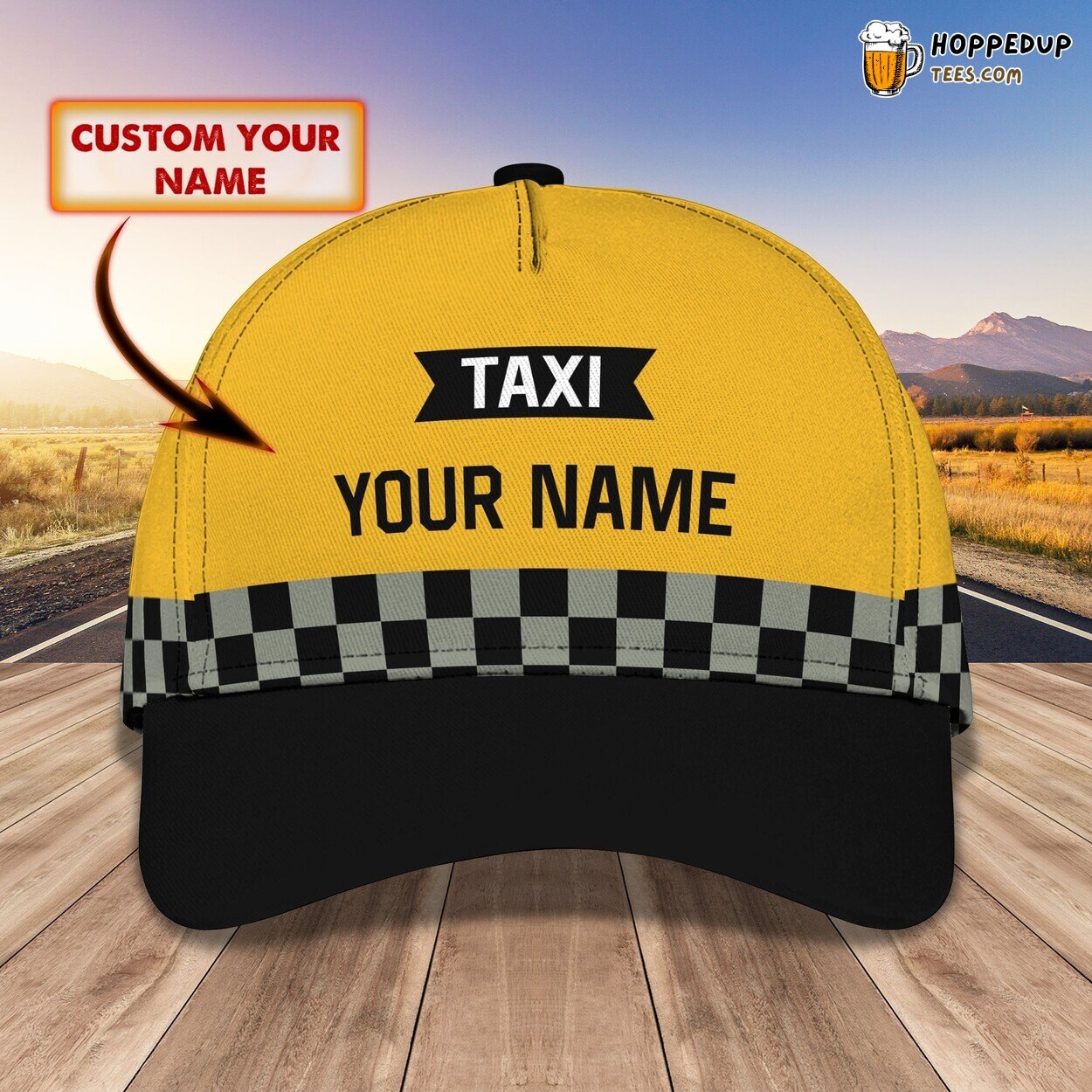 Personalized Taxi Driver Theme Classic Cap 3D Unique Custom Name Journey