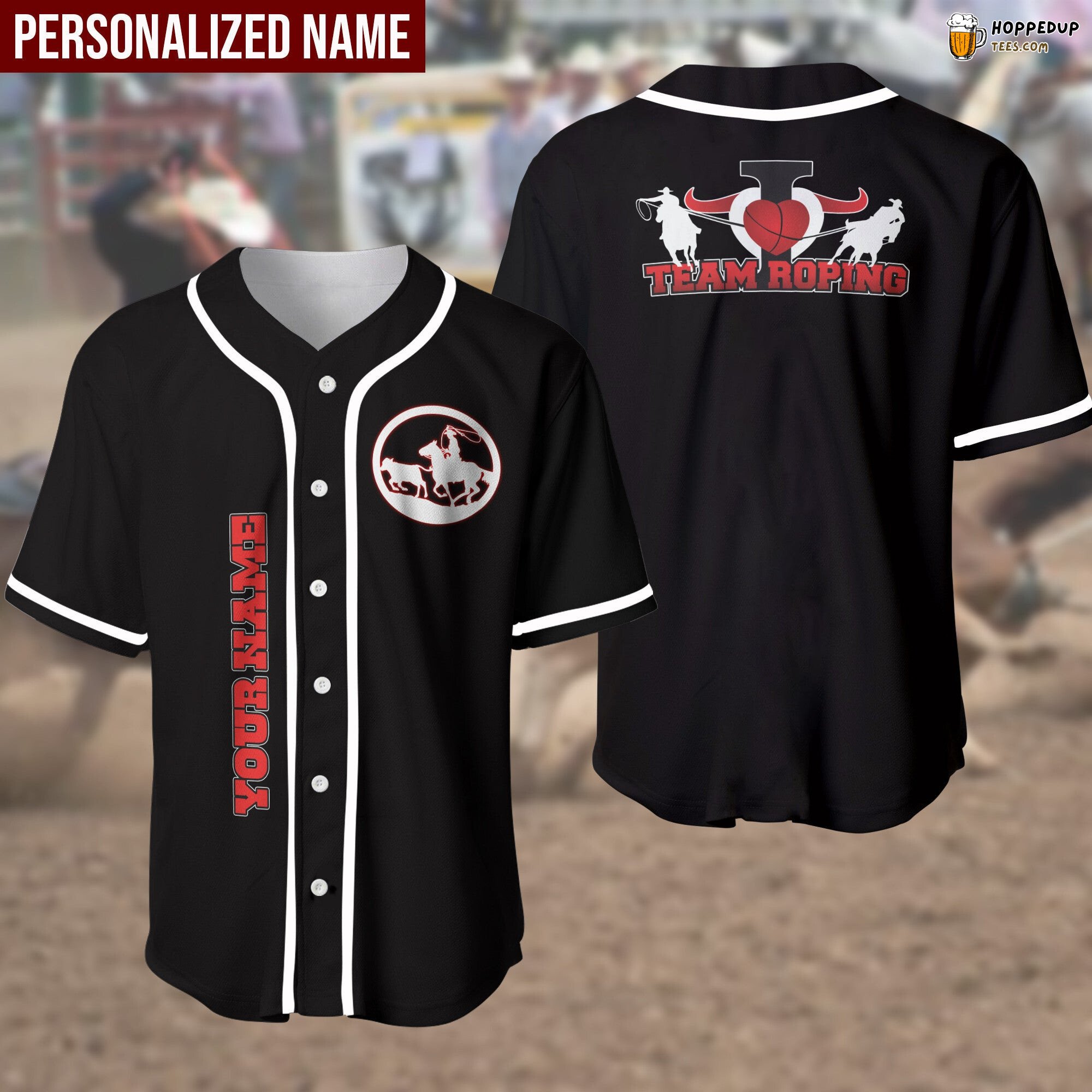 Personalized Team Roping Love Theme Baseball Jersey Unique Design Distinctive