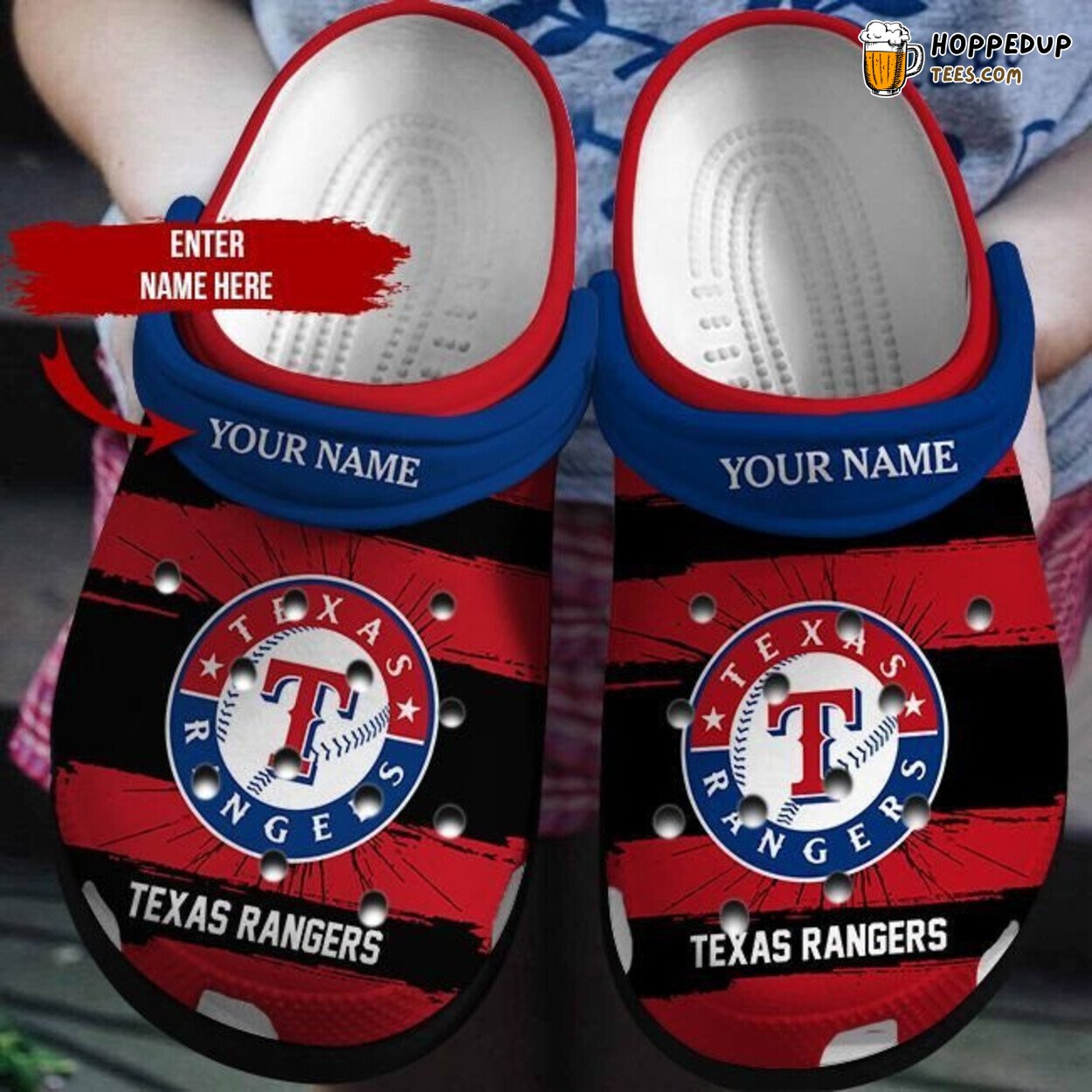 Personalized Texas Rangers Crocbland Unique Comfort Clogs