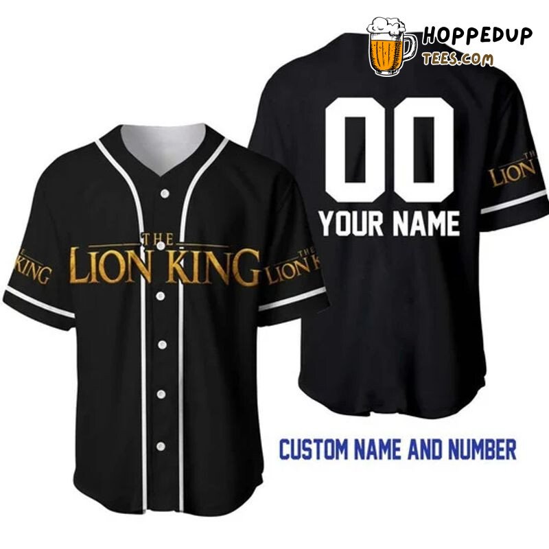 Personalized The Lion King All Over Print Baseball Jersey Black Unisex Jersey Shirt