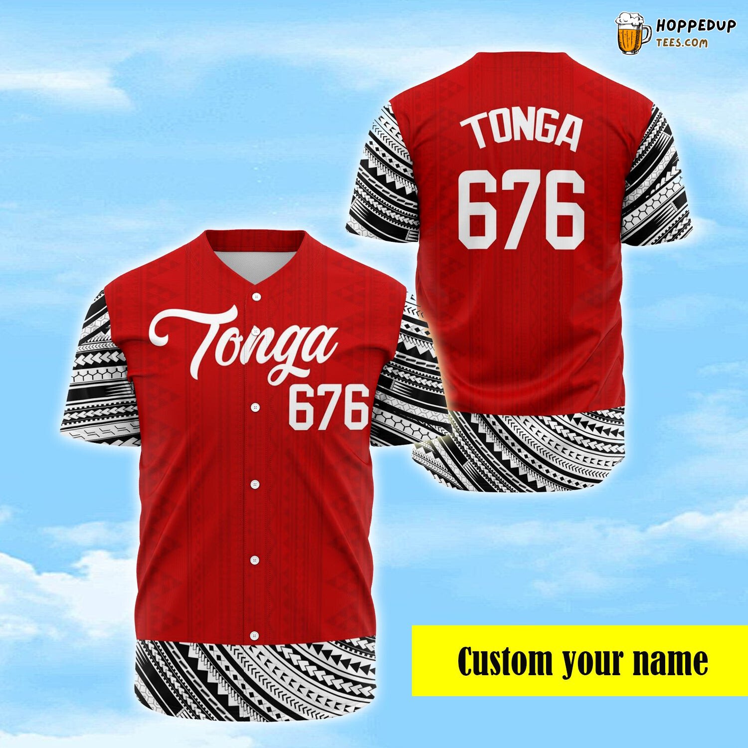 Personalized Tonga 676 Polynesian Baseball Tee Jersey Shirts 3D