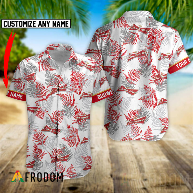 Personalized Tropical Basic Budweiser Button Shirt HU