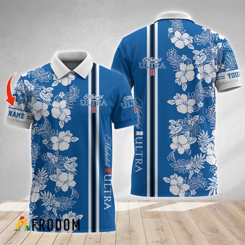 Personalized Tropical Flowers Michelob Ultra Polo Shirt HU