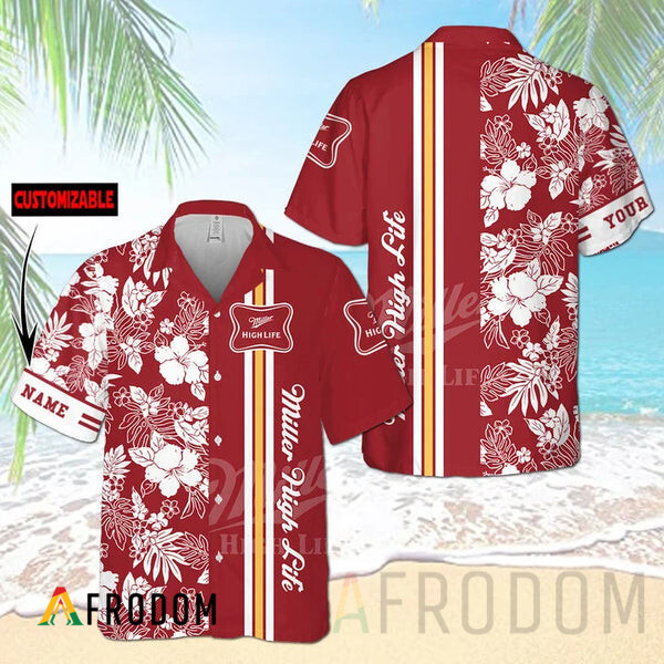 Personalized Tropical Flowers Miller High Life Shirt HU