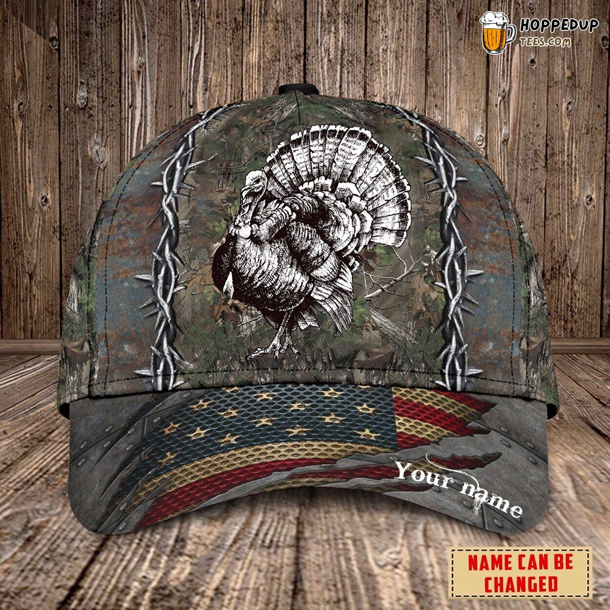 Personalized Turkey Hunting Cap Father’s Day Birthday Present Son Dad Grandpa