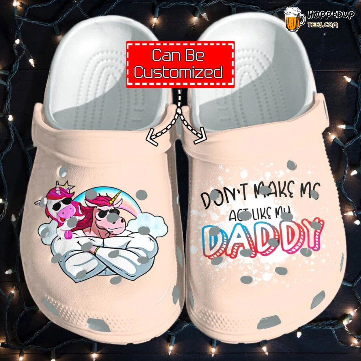 Personalized Unicorn Muscle Daddy Fathers Day Gift Comfortable Clogs