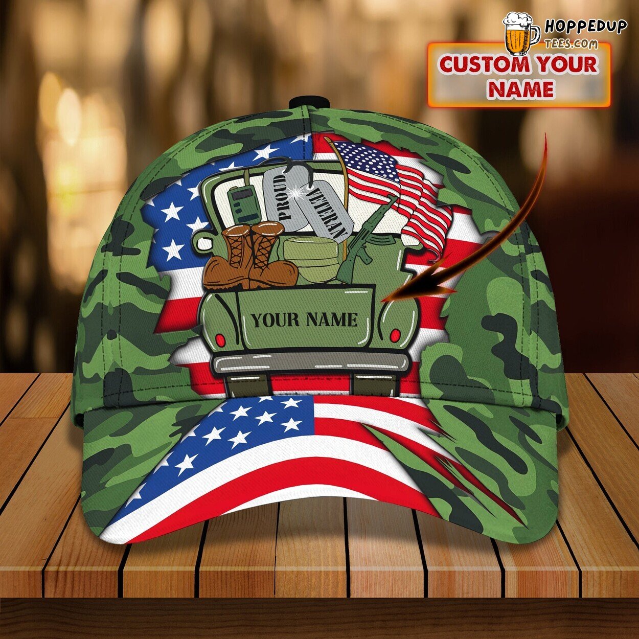 Personalized Veteran Honor Classic Cap 3D Unique Custom Service Tribute