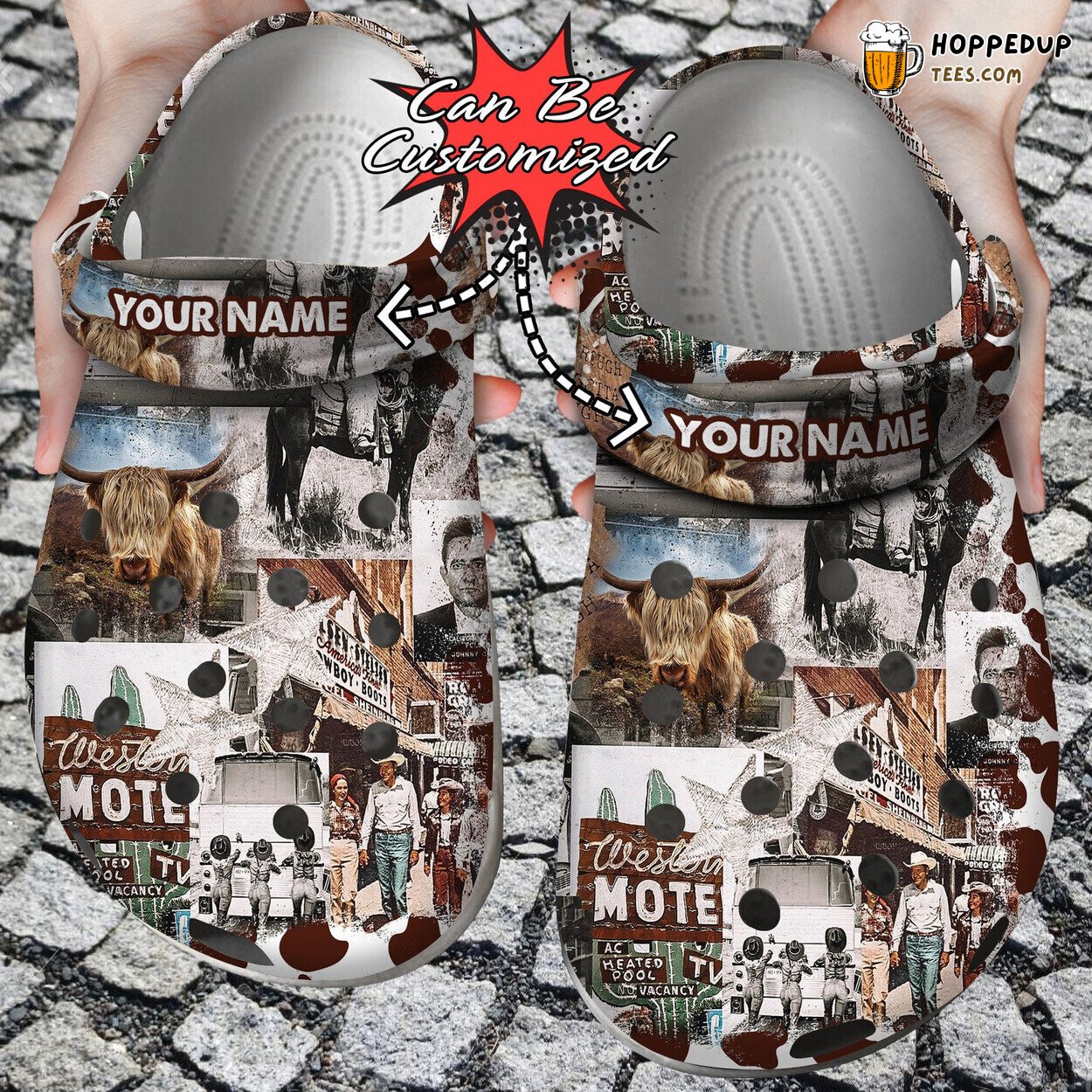 Personalized Western Cowboy Theme Custom Design Comfortable Clogs Footwear