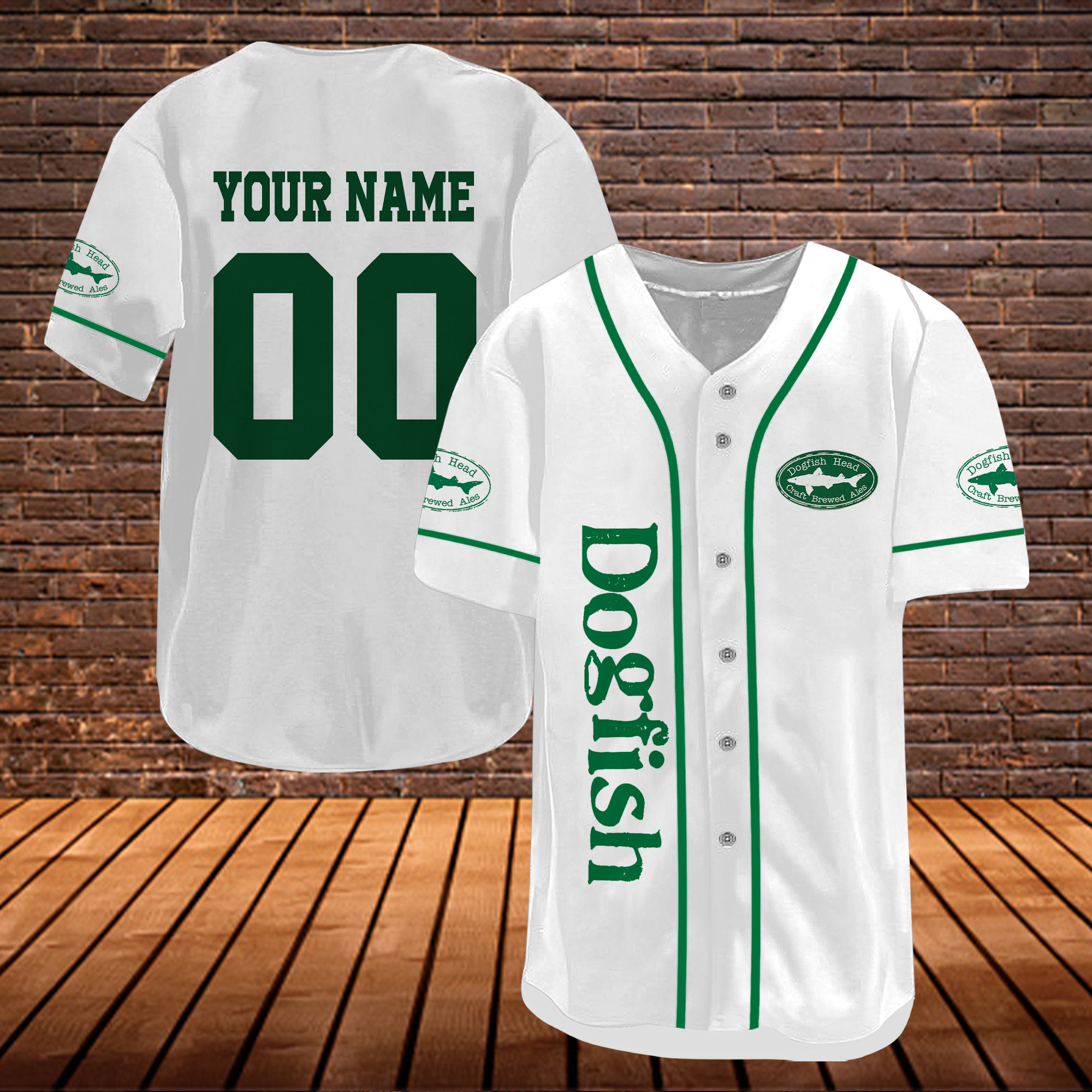 Personalized White Dogfish Beer Themed Baseball Jersey HU