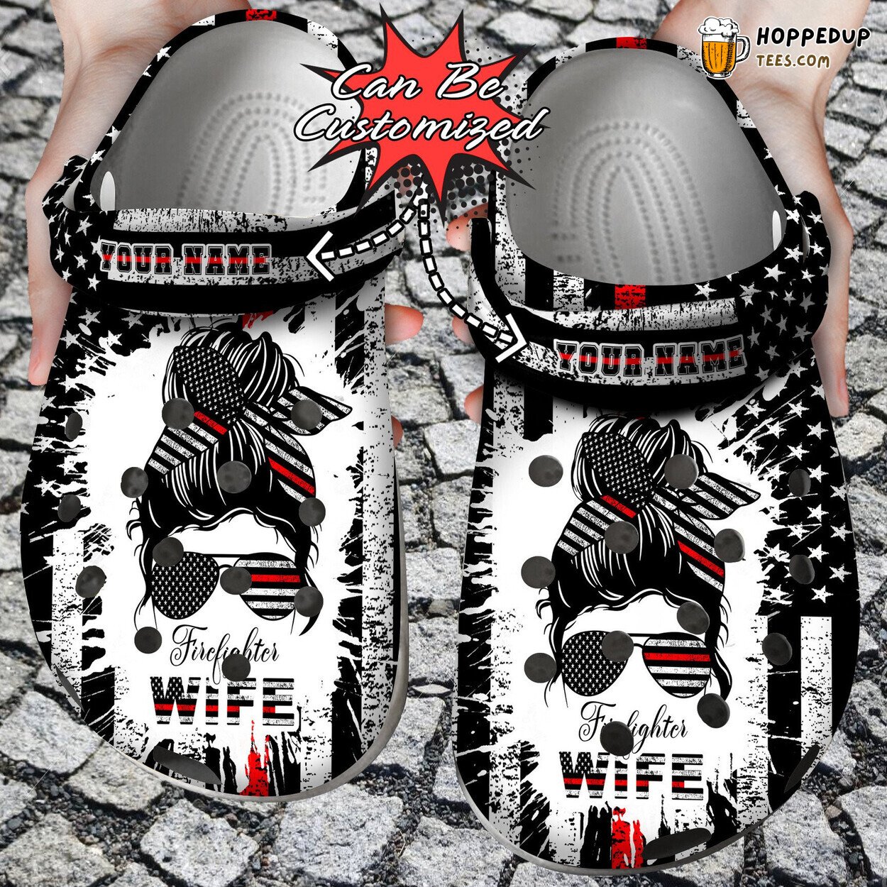 Personalized Woman Firefighter Wife Theme Comfortable Clogs Shoes