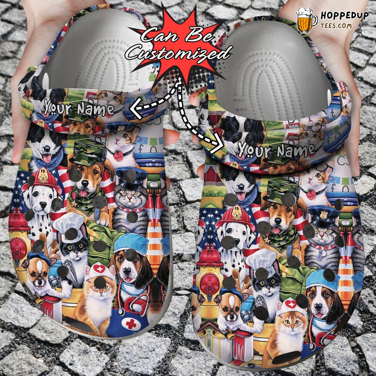Personalized Working Paws Theme Custom Comfortable Clogs Animal Shoes