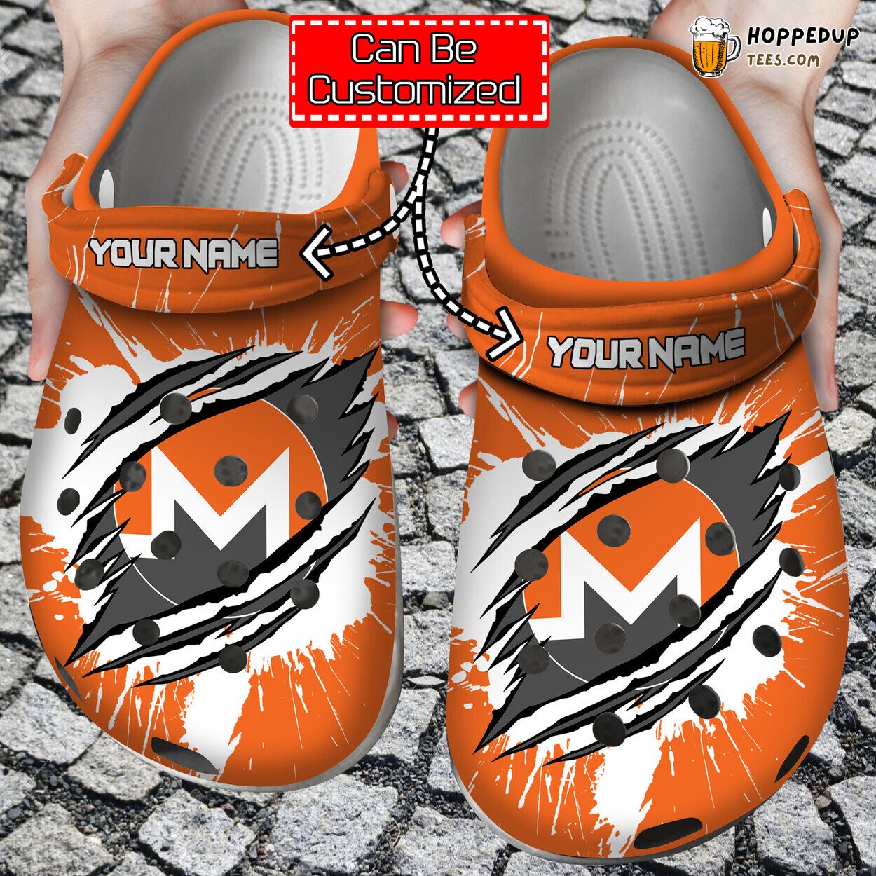 Personalized XMR Coin Ripped Through Crypto Themed Comfortable Clogs