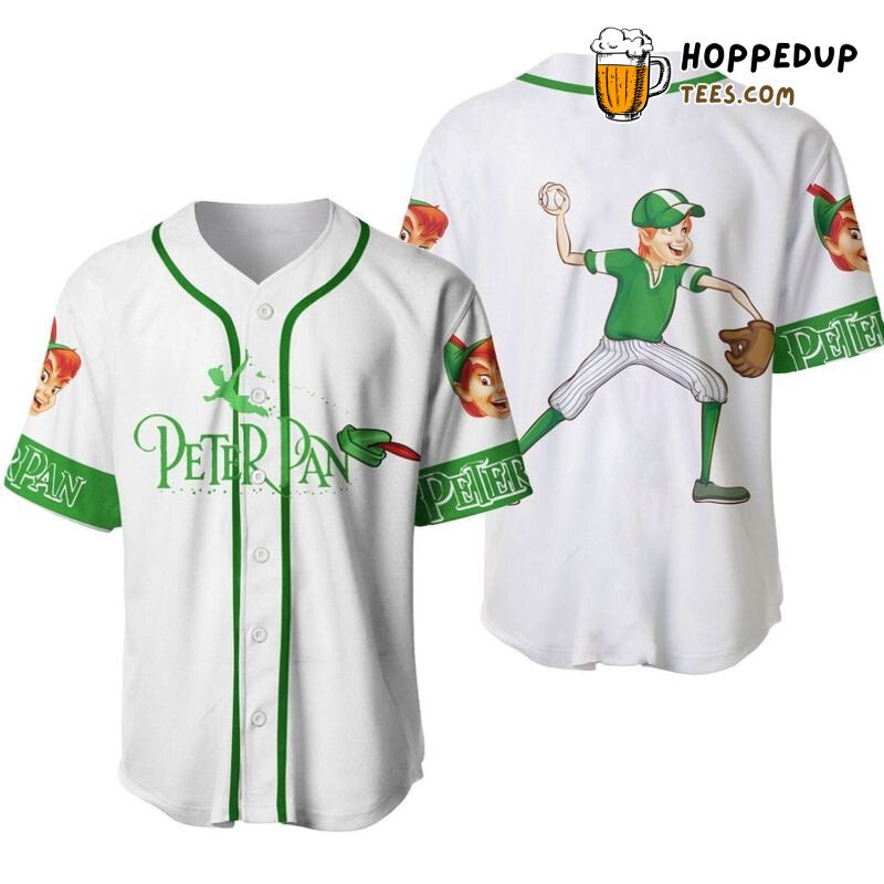 Peter Pan The Pitcher All Over Print 3D Unisex Baseball Jersey White Unisex Jersey Shirt