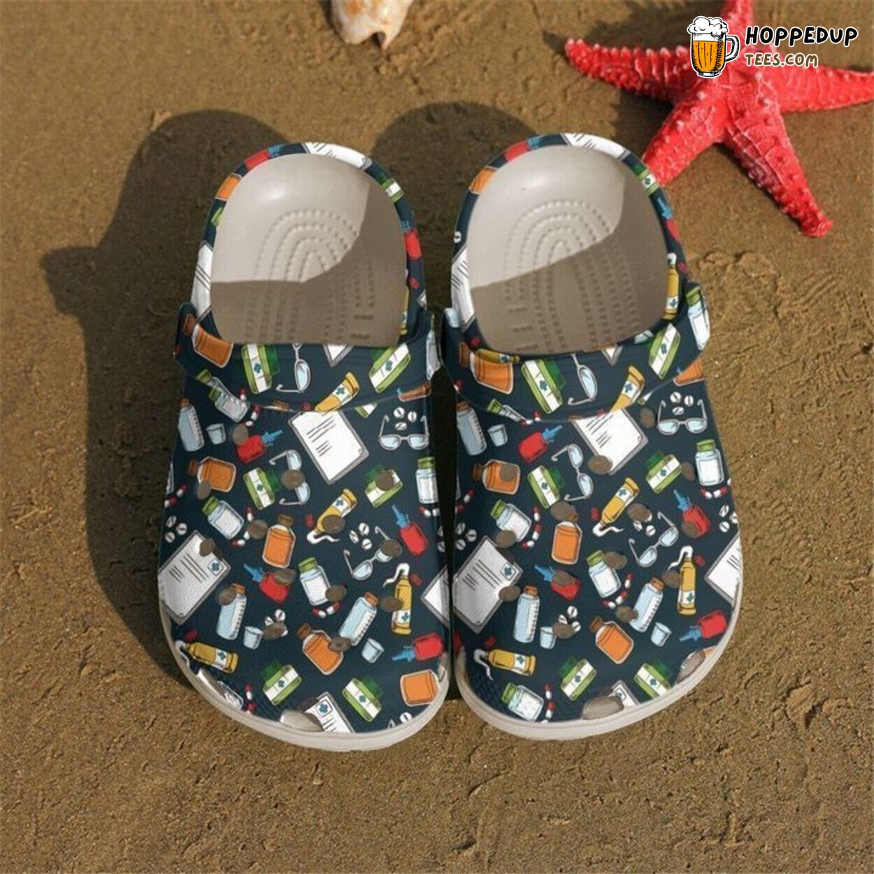 Pharmacist Pattern Classic Comfortable Clogs Shoes Unique Medical Style