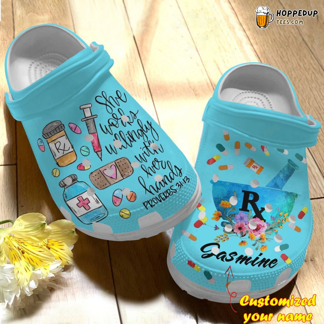 Pharmacist Pharmacy She Works Willingly Personalized Comfortable Clogs