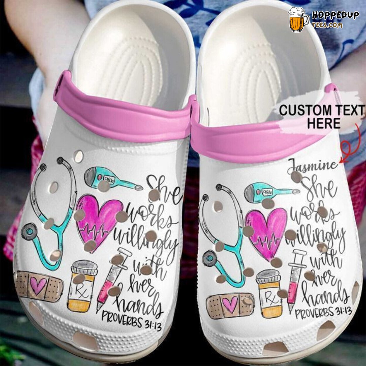 Pharmacy Personalized Peace Love Theme Classic Comfort Clogs Shoes