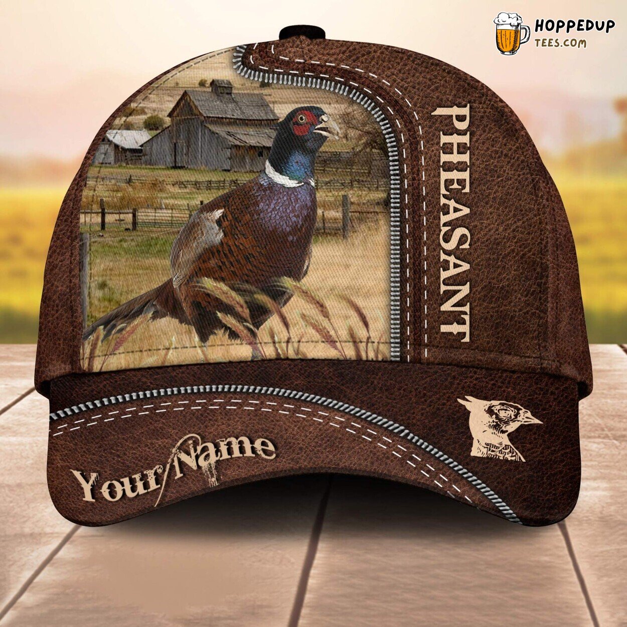 Pheasant Leather Pattern 3D Customized Baseball Cap Farm Lovers Animal Print