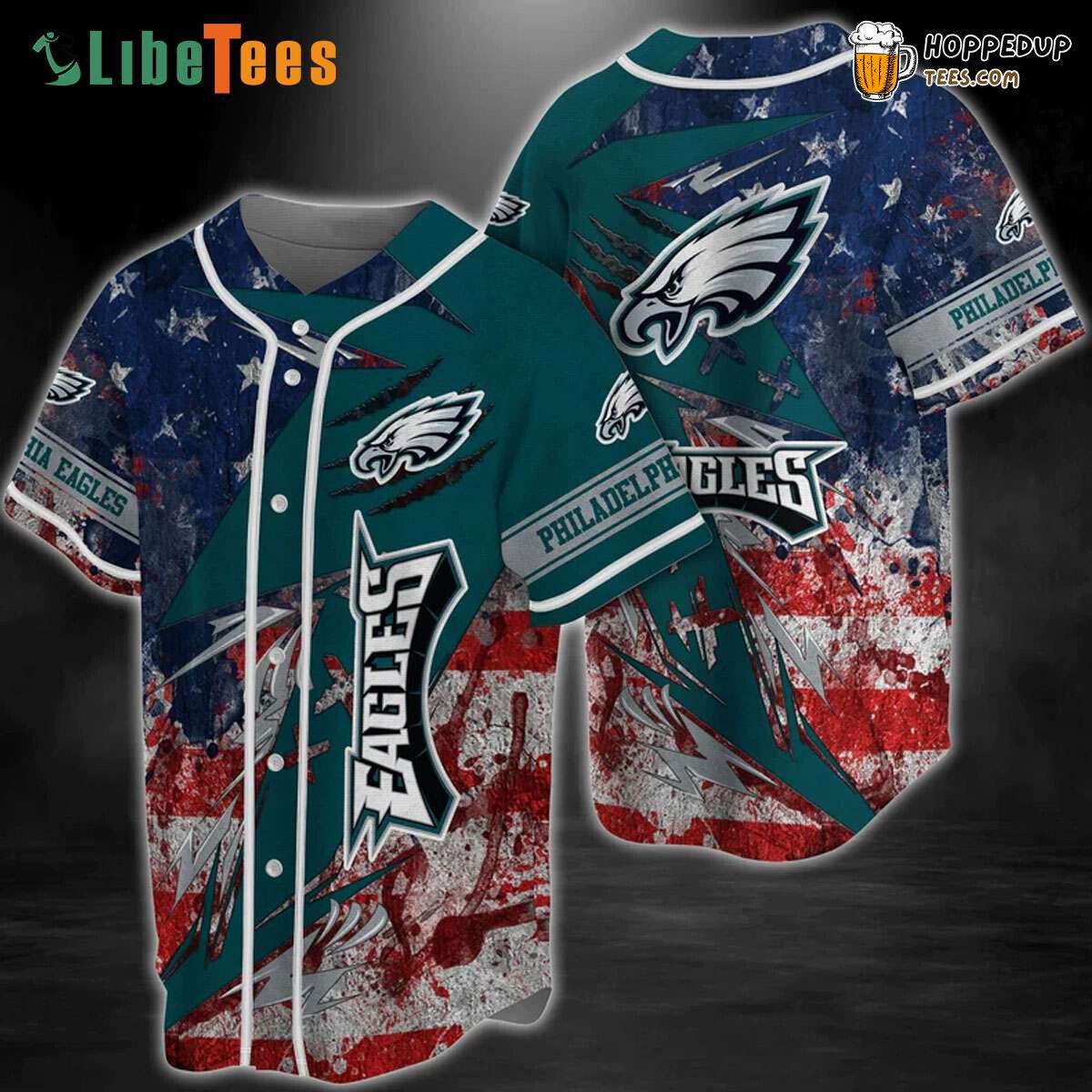 Philadelphia Eagles Baseball Jersey American Flag Perfect Gifts For Your Loved Ones Jersey Shirt
