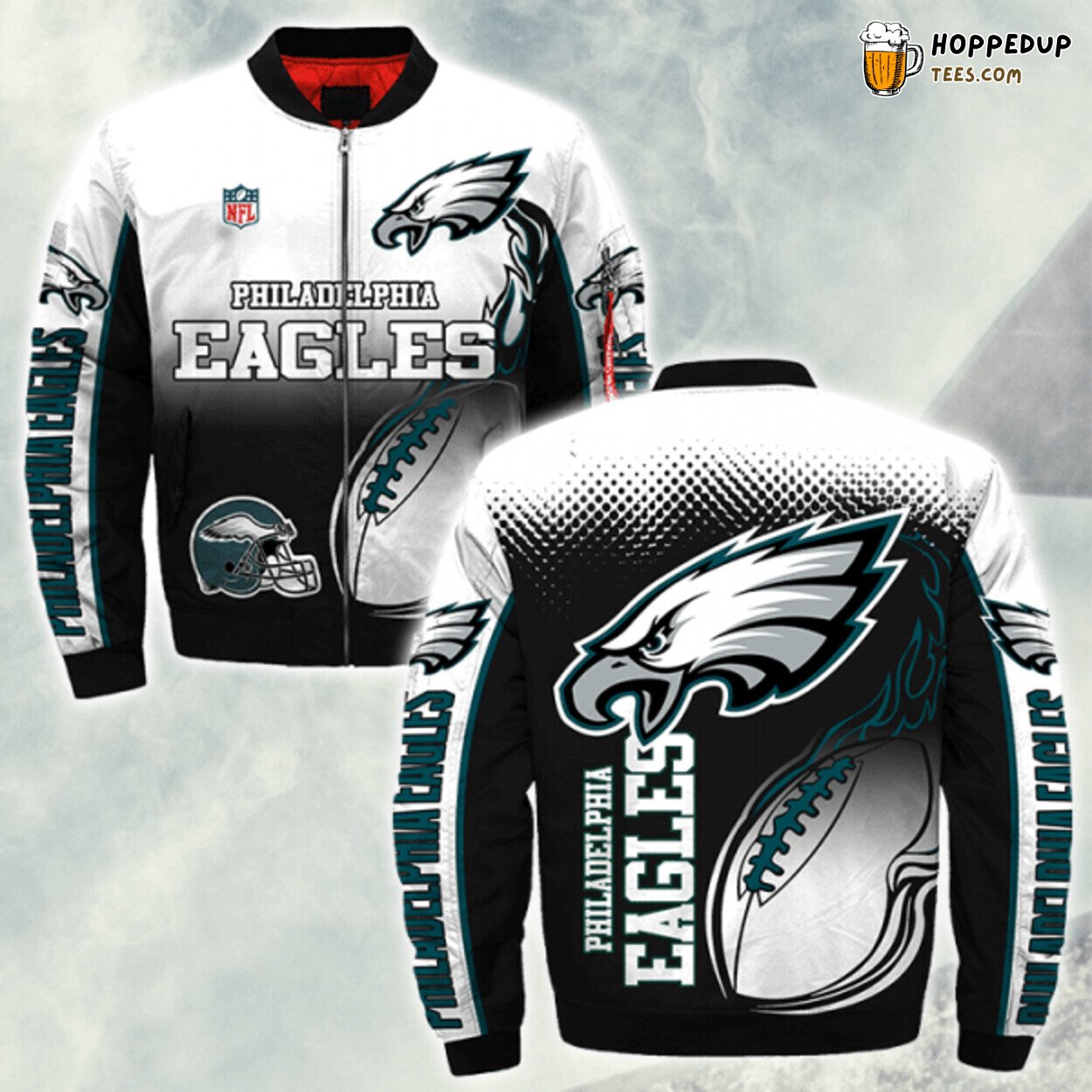 Philadelphia Eagles Exquisite Bomber Jacket Printful 3D