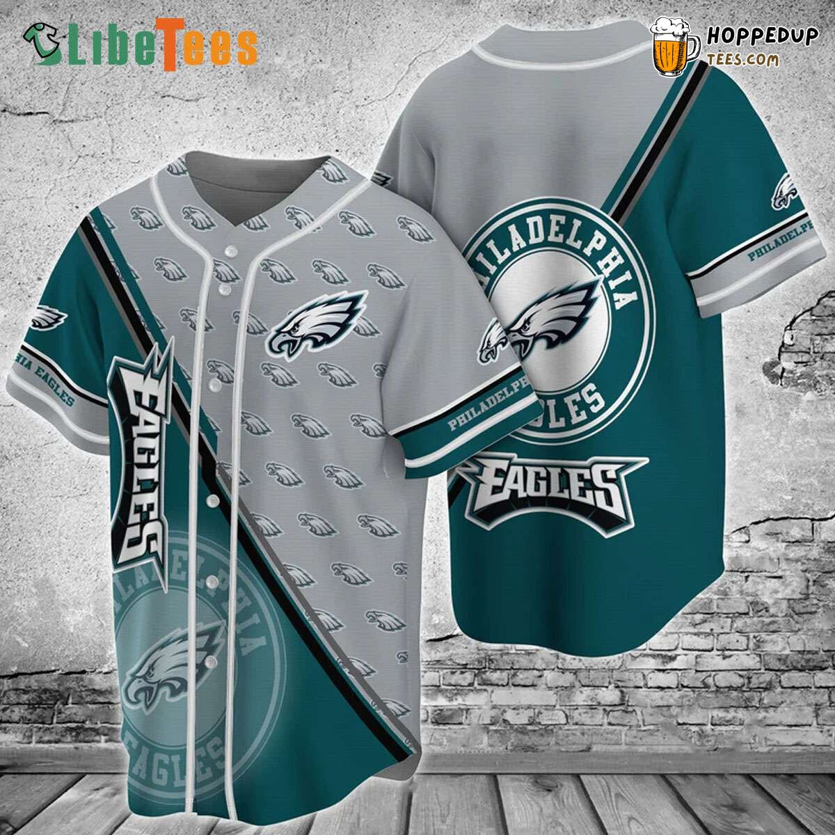Philadelphia Eagles Football Logo Pattern Baseball Jersey Gift