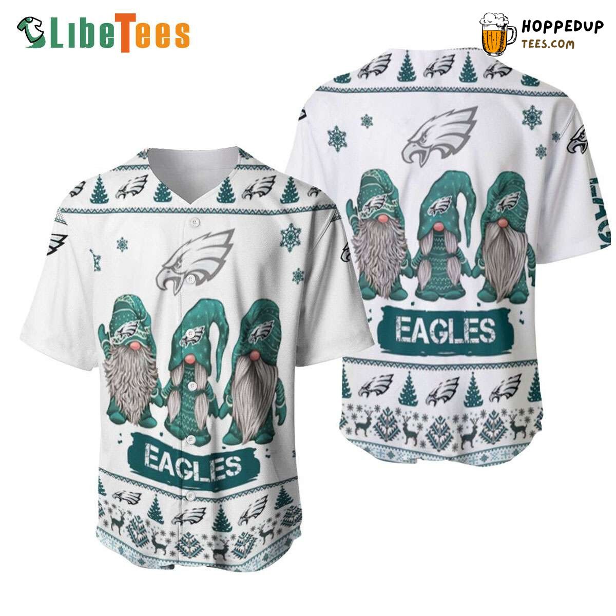 Philadelphia Eagles Gnomes Christmas Baseball Jersey Festive Gift