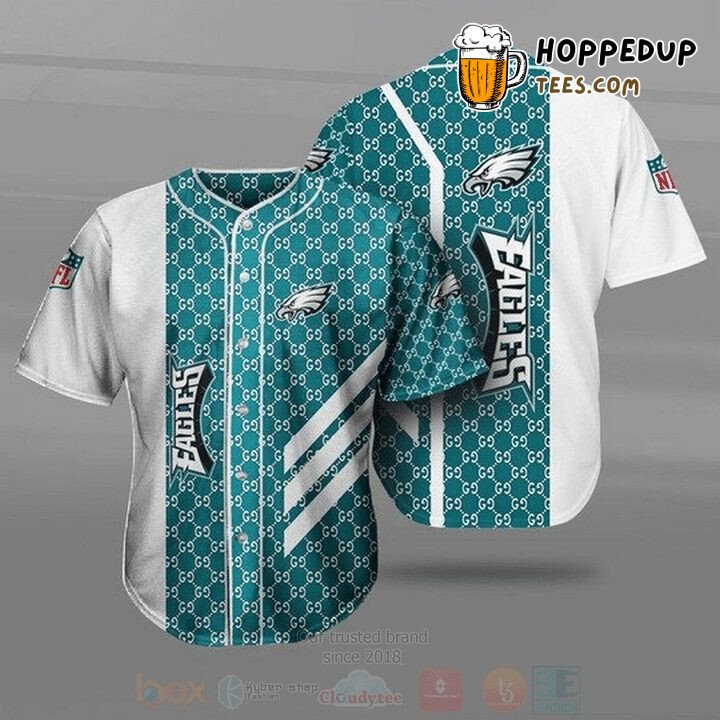 Philadelphia Eagles Grey Green Baseball Jersey Unisex NFL Fan Edition