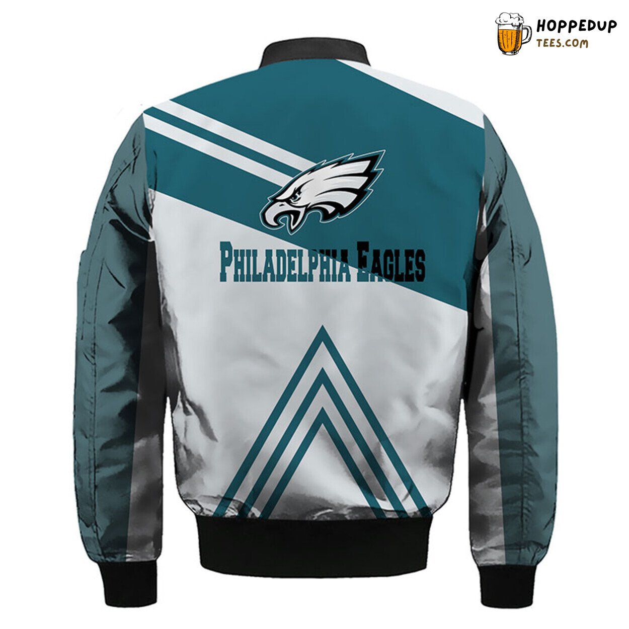 Philadelphia Eagles NFL Bomber Jacket Green Silver Distinct