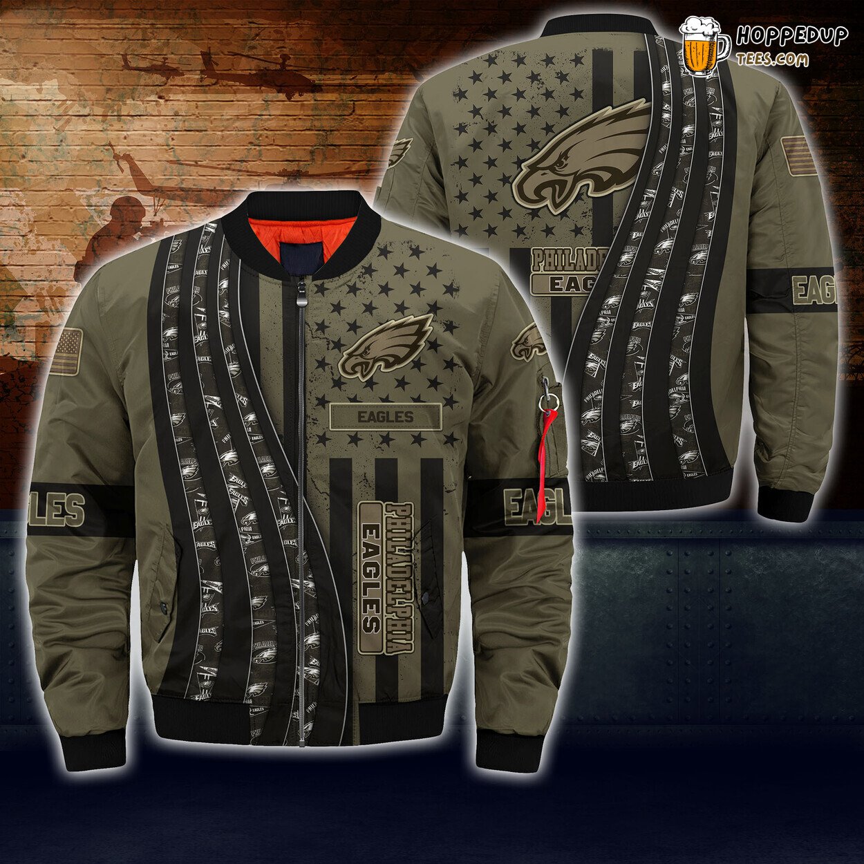 Philadelphia Eagles NFL Camo Bomber Jacket Seasonal Exclusive Edition