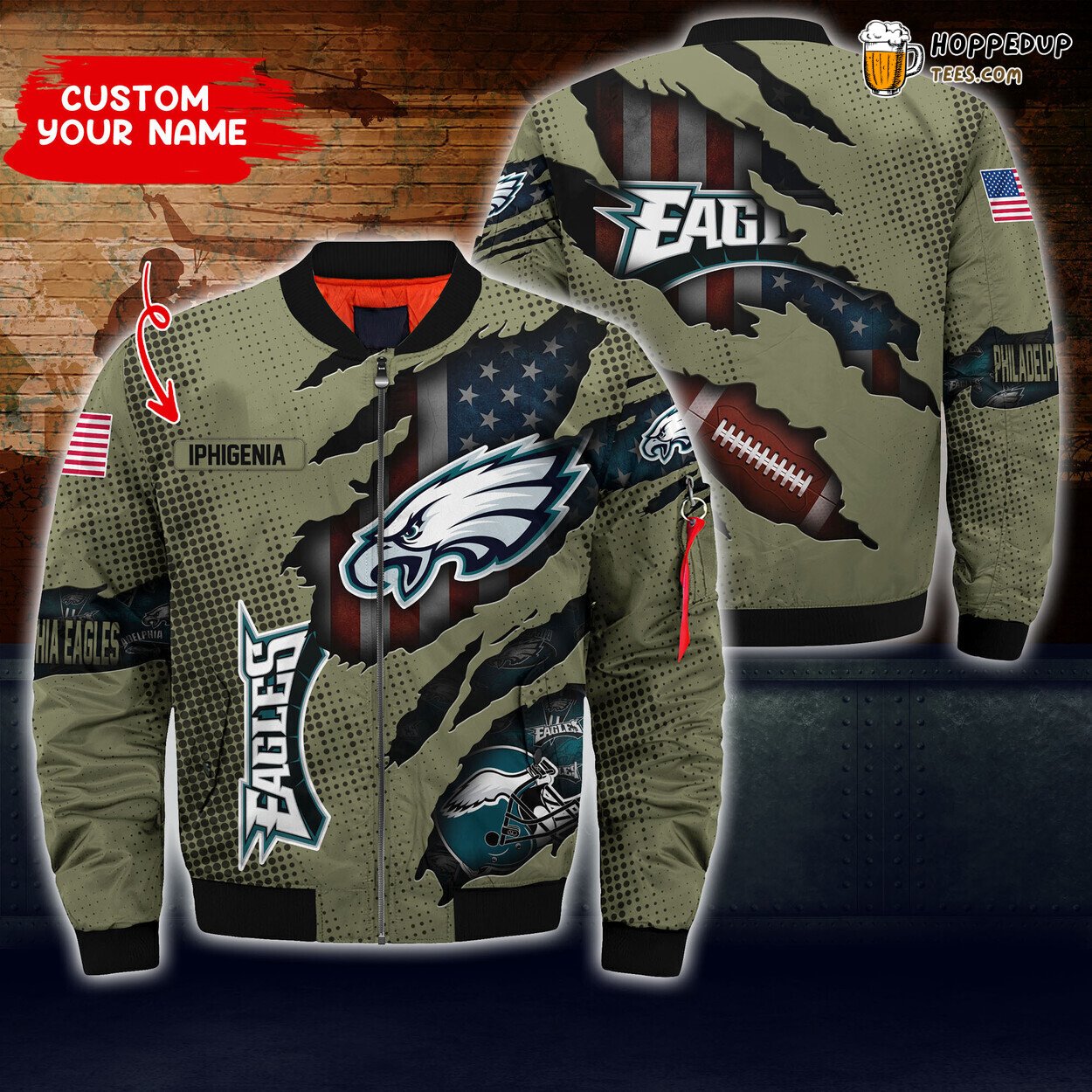 Philadelphia Eagles NFL Custom Bomber Jacket Boyfriend Elite Choice Wear