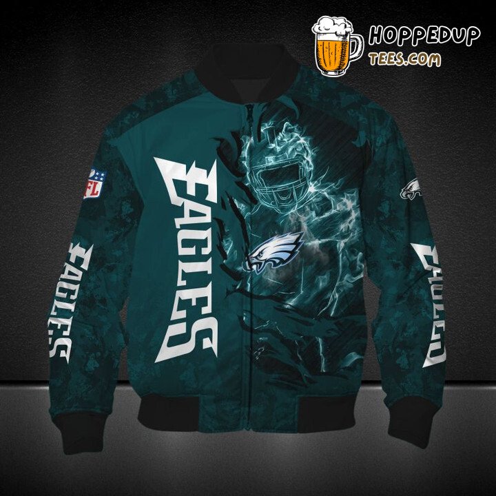 Philadelphia Eagles NFL Dark Green Bold Bomber Jacket Series