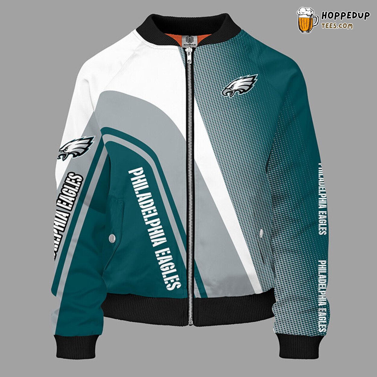 Philadelphia Eagles NFL Green Unisex Bomber Jacket Distinct Look
